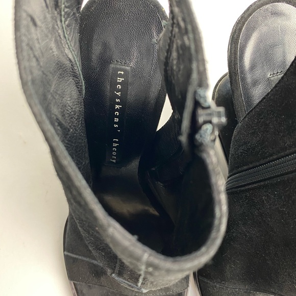 THEYSKENS THEORY Suede Wedge Ankle Boot Black - Picture 7 of 12